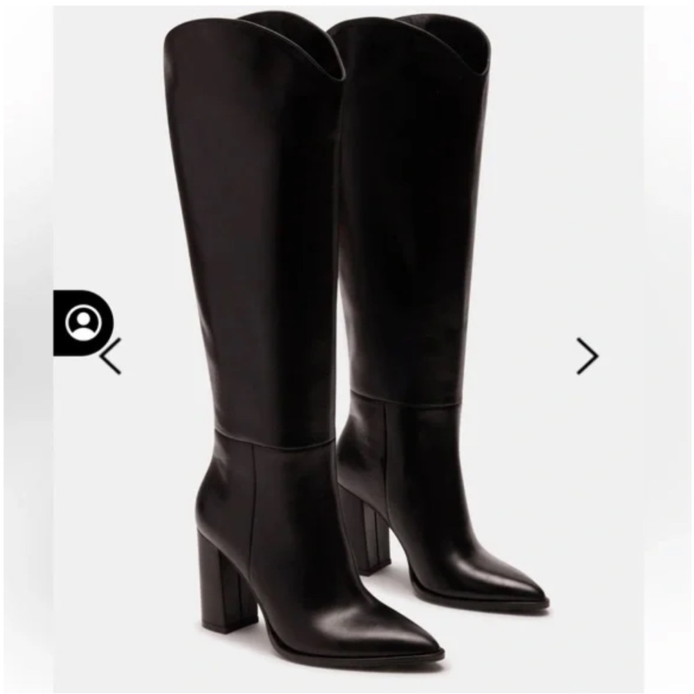 ⚜️ Steve Madden Bixby Black Leather Knee-High Boots